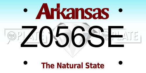 Z056SE Arkansas License Plate