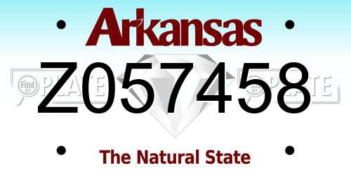 Z057458 Arkansas License Plate