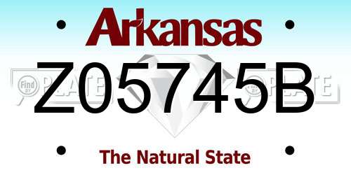 Z05745B Arkansas License Plate