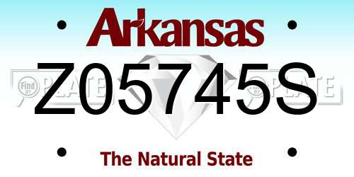 Z05745S Arkansas License Plate