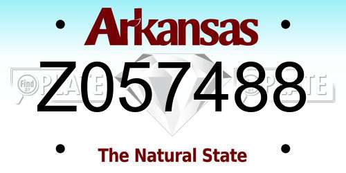 Z057488 Arkansas License Plate