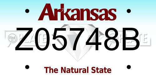Z05748B Arkansas License Plate