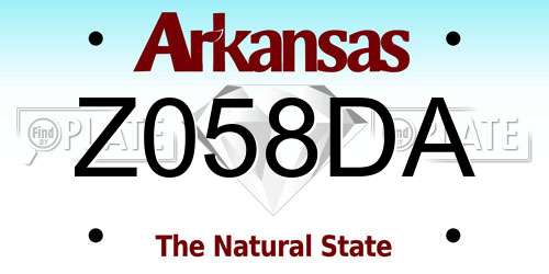 Z058DA Arkansas License Plate