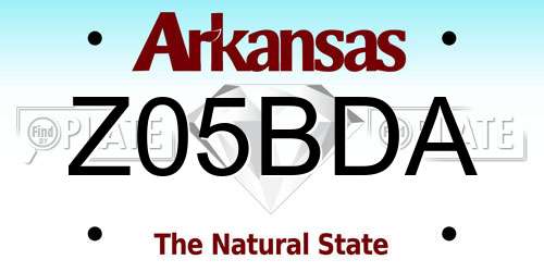 Z05BDA Arkansas License Plate