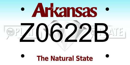 Z0622B Arkansas License Plate