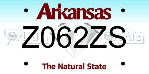 Z062ZS Arkansas License Plate