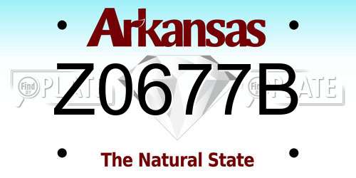 Z0677B Arkansas License Plate