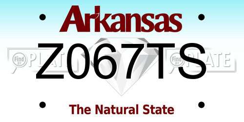 Z067TS Arkansas License Plate