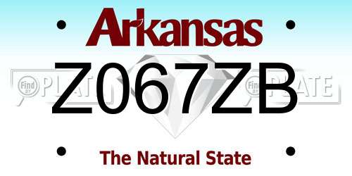 Z067ZB Arkansas License Plate