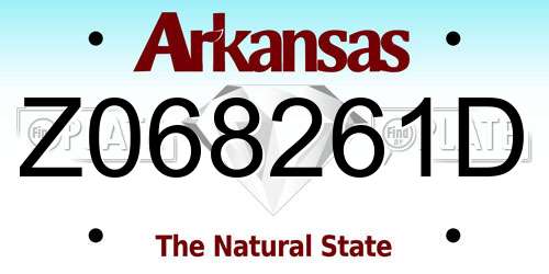 Z068261D Arkansas License Plate