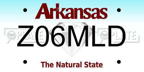 Z06MLD Arkansas License Plate