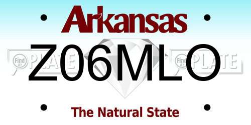 Z06MLO Arkansas License Plate