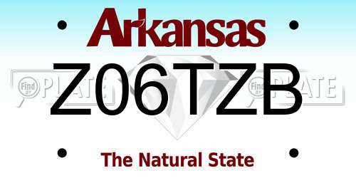 Z06TZB Arkansas License Plate