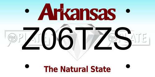 Z06TZS Arkansas License Plate