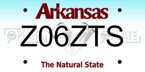 Z06ZTS Arkansas License Plate