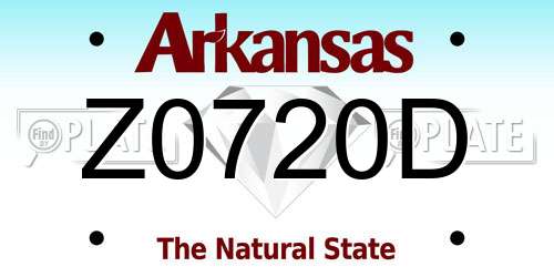 Z0720D Arkansas License Plate