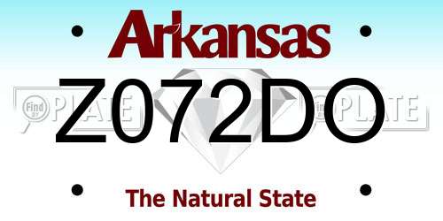 Z072DO Arkansas License Plate