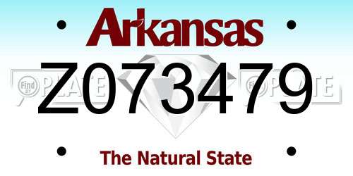 Z073479 Arkansas License Plate