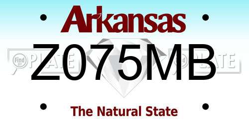 Z075MB Arkansas License Plate
