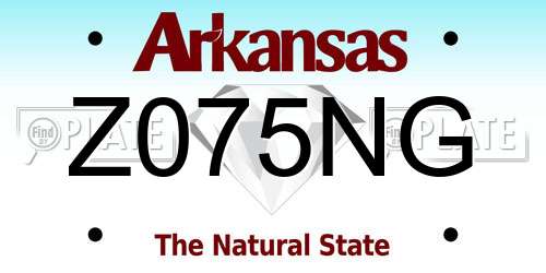 Z075NG Arkansas License Plate