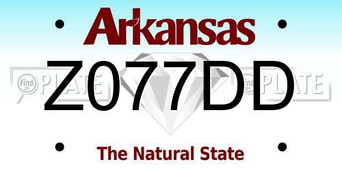 Z077DD Arkansas License Plate