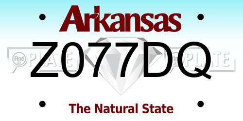 Z077DQ Arkansas License Plate