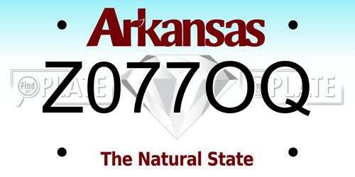 Z077OQ Arkansas License Plate