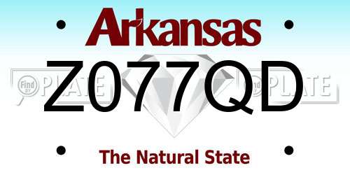 Z077QD Arkansas License Plate