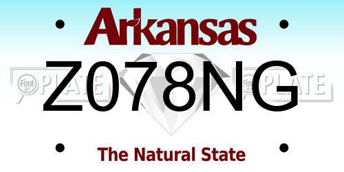 Z078NG Arkansas License Plate