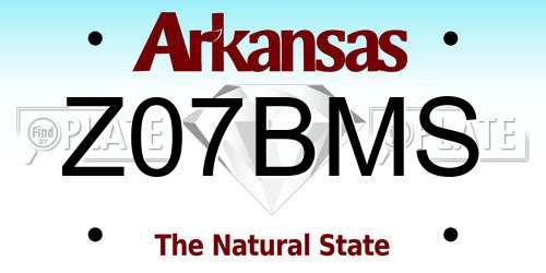 Z07BMS Arkansas License Plate
