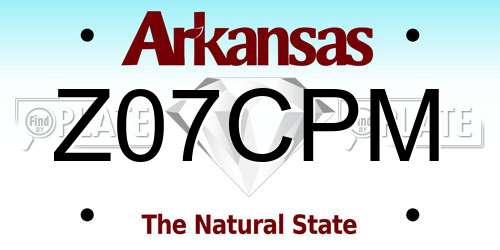 Z07CPM Arkansas License Plate
