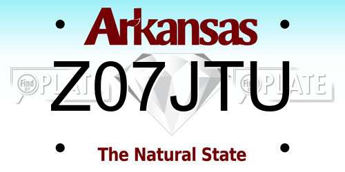 Z07JTU Arkansas License Plate