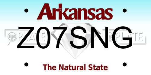 Z07SNG Arkansas License Plate