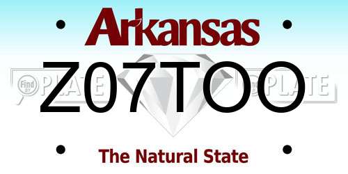 Z07TOO Arkansas License Plate