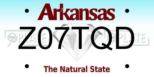Z07TQD Arkansas License Plate