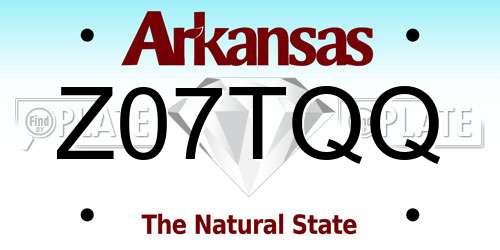 Z07TQQ Arkansas License Plate