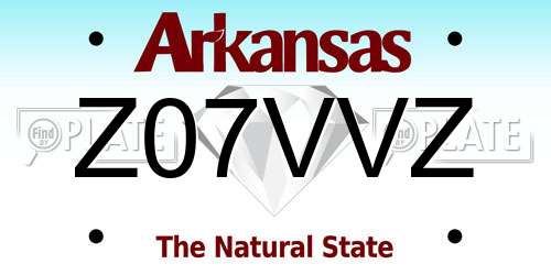 Z07VVZ Arkansas License Plate