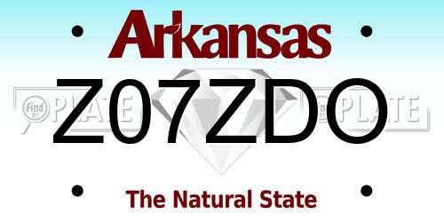 Z07ZDO Arkansas License Plate