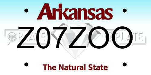 Z07ZOO Arkansas License Plate