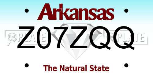 Z07ZQQ Arkansas License Plate