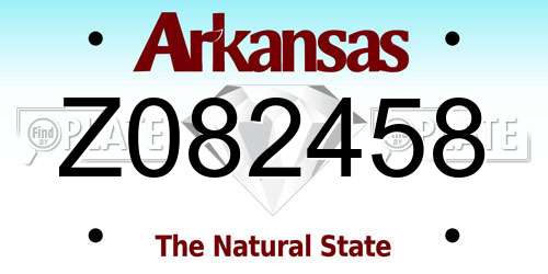 Z082458 Arkansas License Plate