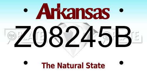 Z08245B Arkansas License Plate