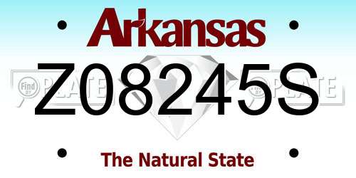 Z08245S Arkansas License Plate