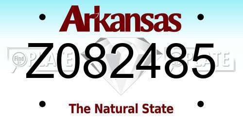 Z082485 Arkansas License Plate