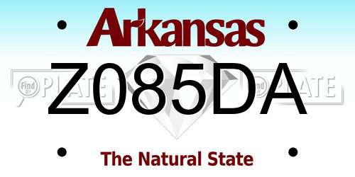 Z085DA Arkansas License Plate