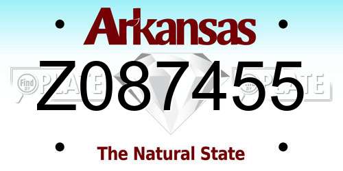 Z087455 Arkansas License Plate