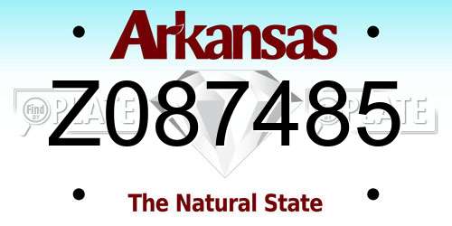 Z087485 Arkansas License Plate