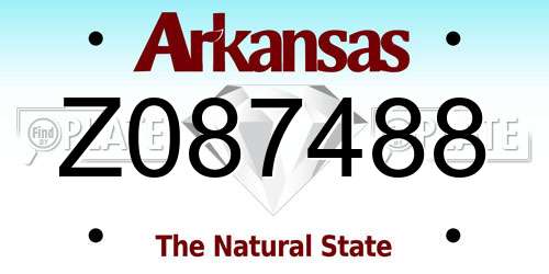 Z087488 Arkansas License Plate