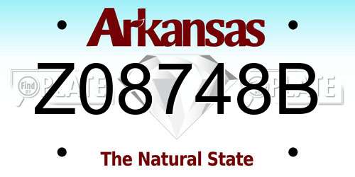 Z08748B Arkansas License Plate