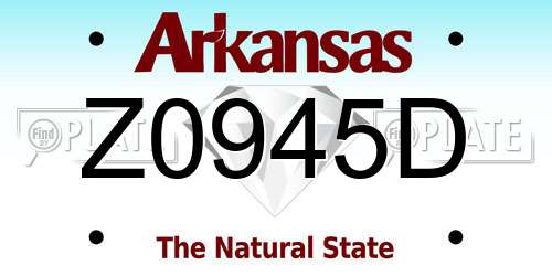 Z0945D Arkansas License Plate
